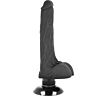 Realisztikus Basecock 2 az 1-ben Vibrátor, Fekete 18,5 cm
