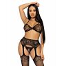 Spicy Lingerie LEG AVENUE Háromrészes Szett
