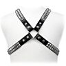 Testőrnyak LEATHER BODY PYRAMID STUD HARNESS