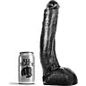 Dildo ALL BLACK 29 CM ívelt forma