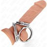 BDSM Anillo KINK RING POWER 3.8-5 cm lánccal és mellbimbó csipeszekkel