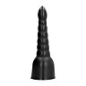 Dildó All Black 34 cm Stimuláló Barázdákkal