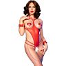 Crotchless bodysuit CHILIROSE CR 4874 mélyvörös