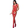 Bodystocking PASSION WOMAN BS072 csipkével és áttetsző anyaggal