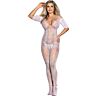 Bodystocking SUBBLIME 951818 nyitott ágyékkal és rózsa mintával