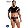 Férfi Fehérnemű PASSION MEN 057 SET PETER BLACK L/XL