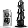 Dildo ALL BLACK 17 CM háromszoros stimulációval