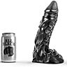 Dildo ALL BLACK 23 cm formált vénákkal