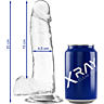 Dildo X RAY 20 CM Átlátszó és Rugalmasság