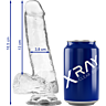 Dildó X RAY - CLEAR COCK WITH BALLS 18,5 CM