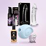 Prémium szett neki Satisfyer csiklóstimulátorral és üvegdildóval