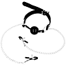 Bondage OHMAMA FETISH Black Ball Gag és mellbimbó csipeszek