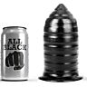 BDSM Anális Plug ALL BLACK 16 CM bordázott felülettel