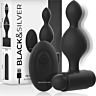 BDSM Anal Plug BLACK&SILVER TUCKER távirányítóval