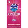 Kondom SKINS Dots & Ribs prémium csomag 16 db