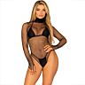 Bodysuit Leg Avenue Teddy High Neck hosszú ujjakkal