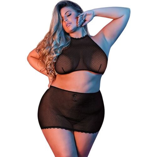 Lencería Conjunto MESH HALTER & SKIRT csábító dizájn