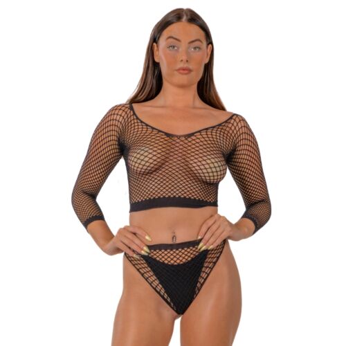 Lingerie szett Lace by LJ Fence Net Crop Top és Nadrág