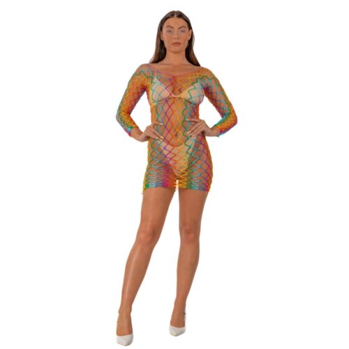 Mini Ruha Lace Rainbow Hosszú Ujjú