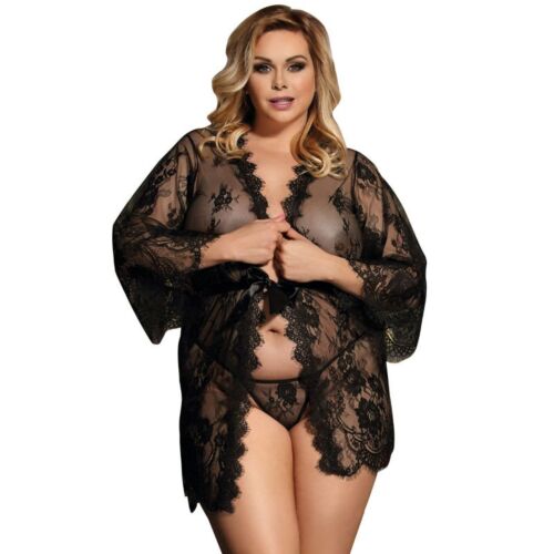 Virágos csipkés pizsama SUBBLIME QUEEN PLUS SIZE