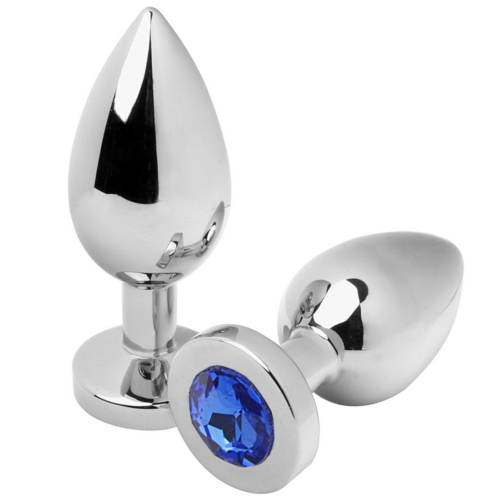 BDSM Anál Plug METAL HARD Diamond Blue 5.71cm