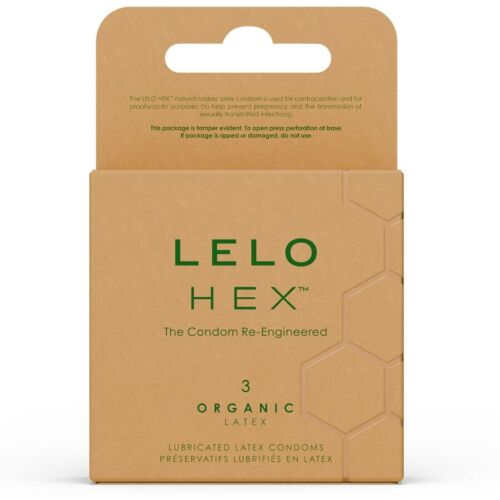 Kondom Lelo HEX Organic 3 db | Mikrohexagonális dizájn