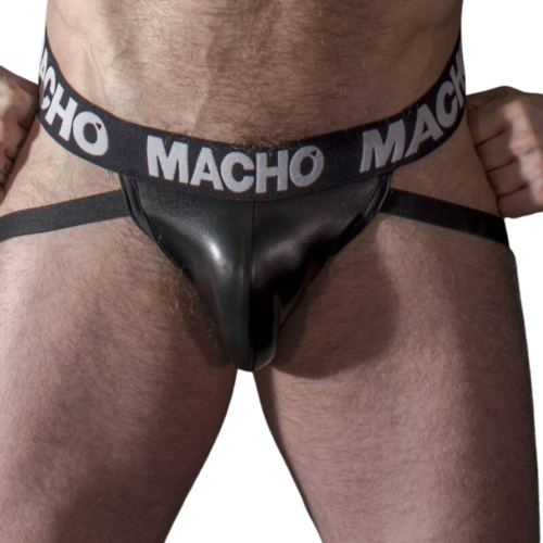 Jockstrap MACHO UNDERWEAR MX25NC érzéki bőrszerű anyagban