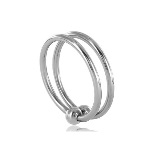 BDSM fém péniszgyűrű METAL HARD Double Glans Ring 28MM