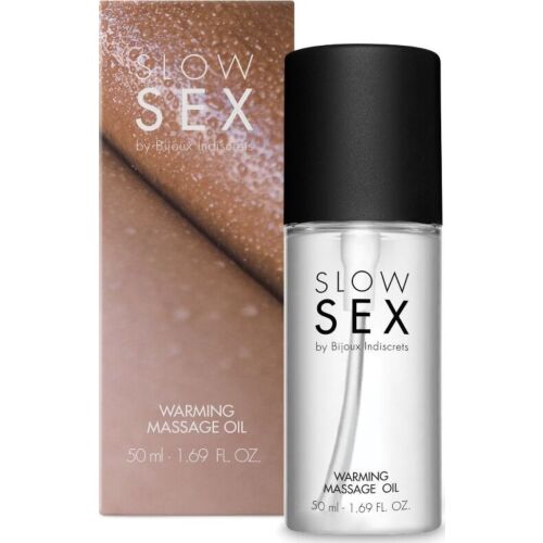 Masszázs olaj BIJOUX SLOW SEX melegítő hatással 50 ml