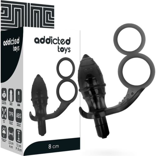 BDSM Anális Plug ADDICTED TOYS Dupla Fekete Gyűrűvel