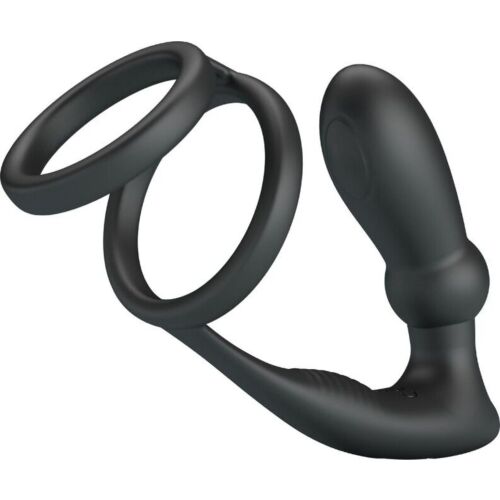 Péniszgyűrű és Anális Plug PRETTY LOVE Emoni 12 Vibrációval