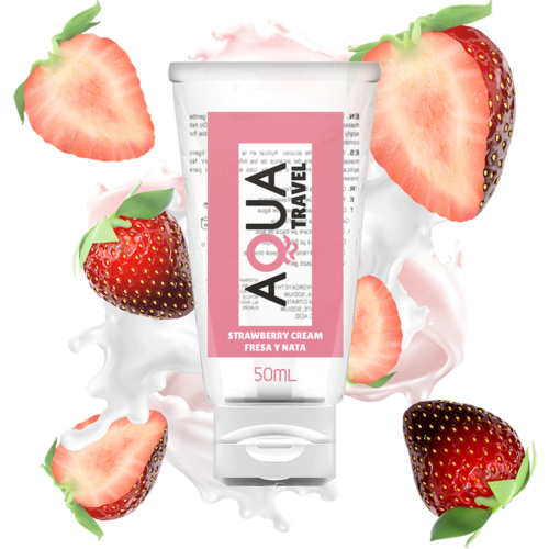 Lubrikáló AQUA TRAVEL - Eperkrém íz 50 ml