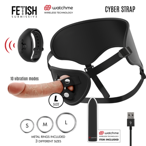 Vibrációs Hám FETISH SUBMISSIVE távirányítós dildóval