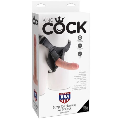 Harneszes dildó KING COCK 15.20 CM valósághű tapintással