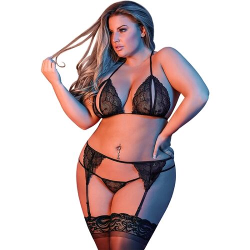 Köteg fehérnemű BRA GARTER & G-SET BLACK L/XL