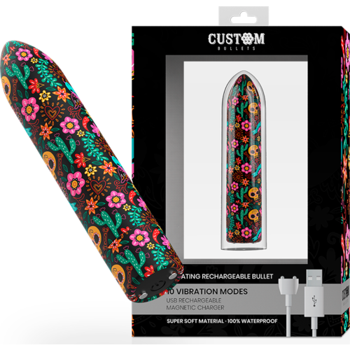 Vibrátor CUSTOM BULLETS Skull mágneses