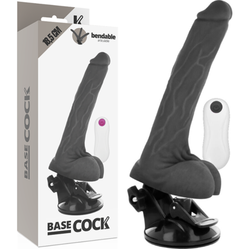 Reális Dildo BASECOCK 18.5 CM távirányítóval