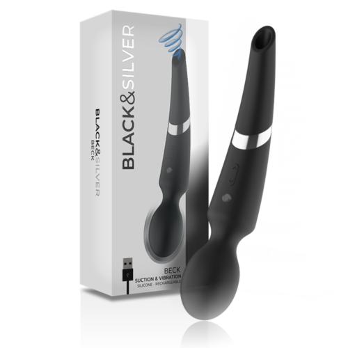 Vibrátor BLACK&SILVER Beck 2 az 1-ben szívócsészével