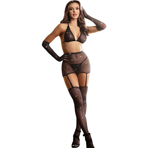 Bodystocking SUBBLIME FISHNET Kesztyűkkel