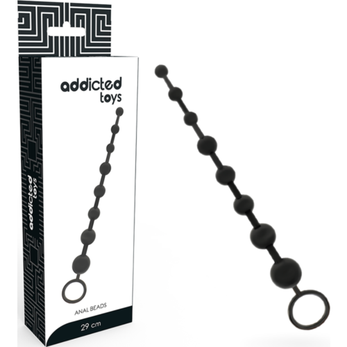 Anális Gyöngyök ADDICTED TOYS 29 CM Kényelmes Kihúzó Gyűrűvel