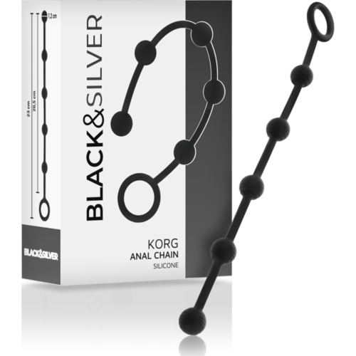 Anális gyöngyök BLACK&SILVER KORG 21 cm