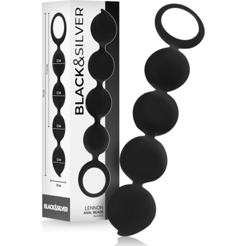 Anal gyöngy BLACK&SILVER Lennon 4 szilikon gömb