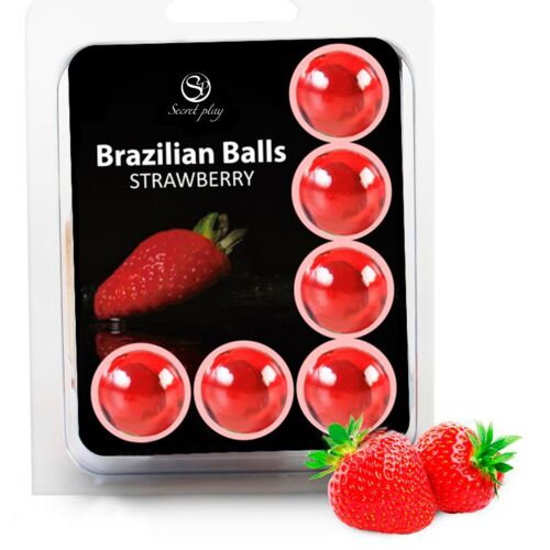 Brazilian Balls SECRETPLAY - Eper ízű élvezet 6 db