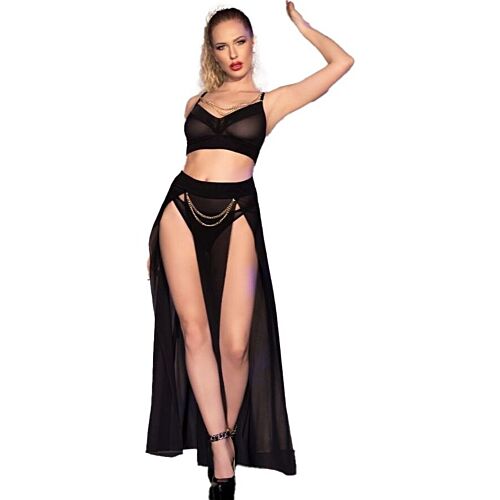 CHILIROSE SETS CR 4672 fekete, háromrészes fehérneműszett S méretben