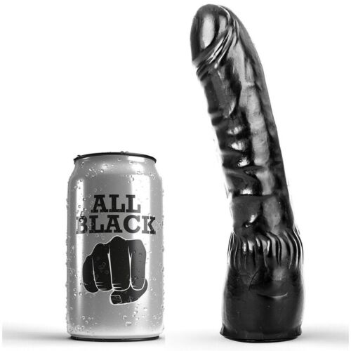 Dildo ALL BLACK 20 cm valósághű formával