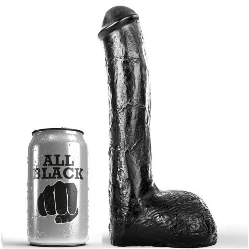 Dildo ALL BLACK 23 CM Valósághű