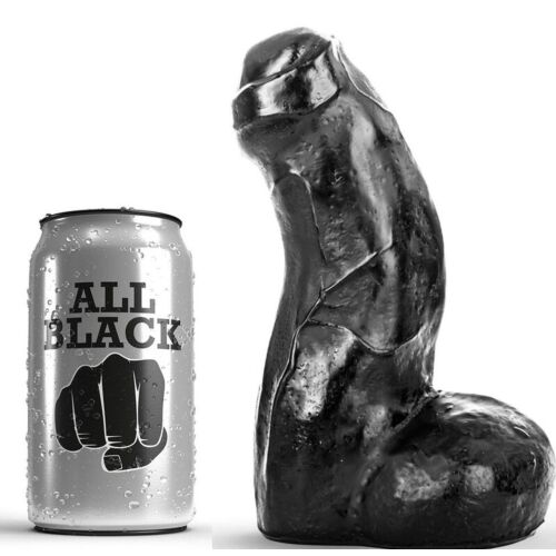 Dildo ALL BLACK 17 CM - Reális és ruganyos élmény