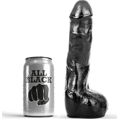 Dildo ALL BLACK 20 cm valósághű formával