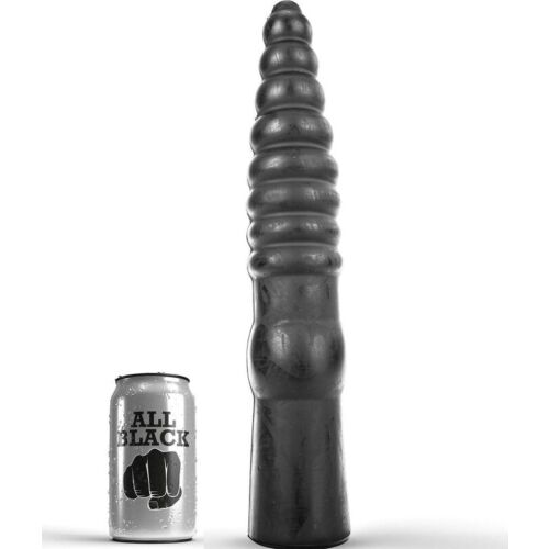 Dildo ALL BLACK 33 CM hosszú és ívelt