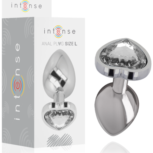 BDSM Anal Plug INTENSE - Fehér Szív L Méret